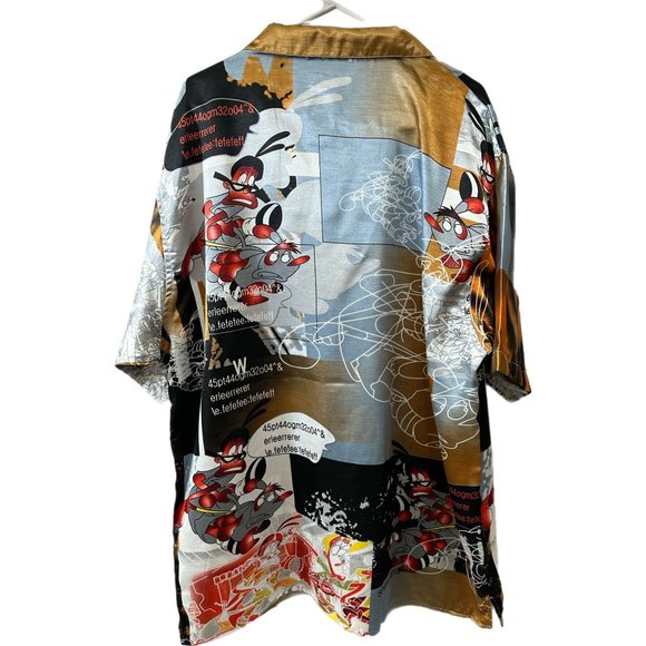 Shanu Amanu Men’s Size XL Y2K Button Up All Over Cartoon Shirt Vintage NEW - Picture 5 of 6